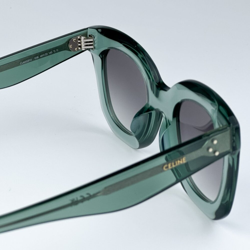Celine CL4005FN/S 93B BRAND NEW Sunglasses  Light Green Gradient Smoke Geometric - Picture 9 of 11